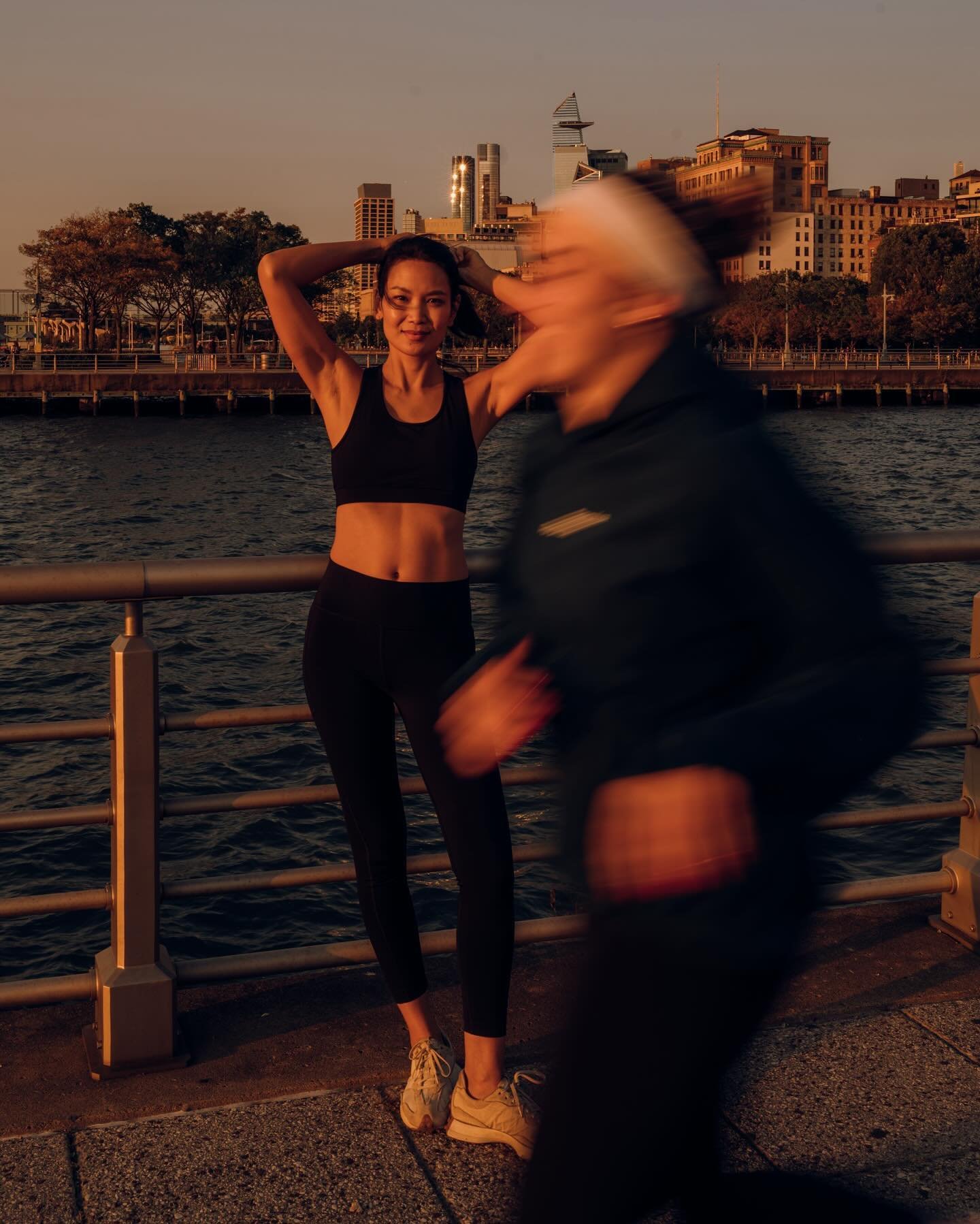 @kalyanetea actually dipped in golden light on the hudson for this dreamy shoot with @repriseactivewear !!!