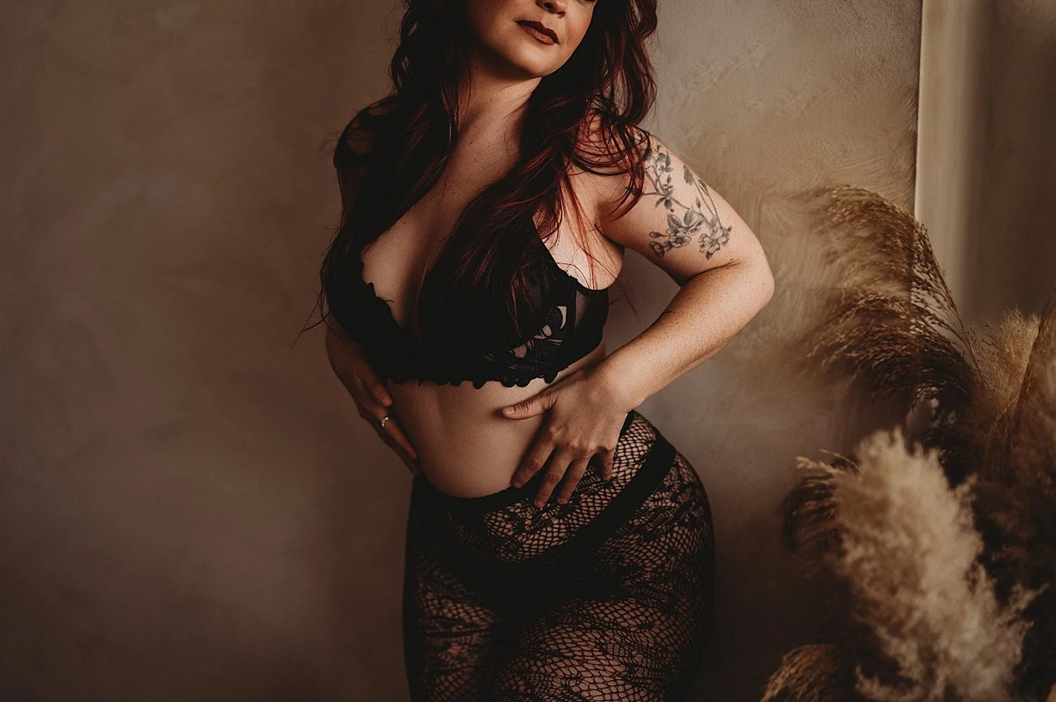  redhead in fishnet tights in studio learning we deserve to be seen 