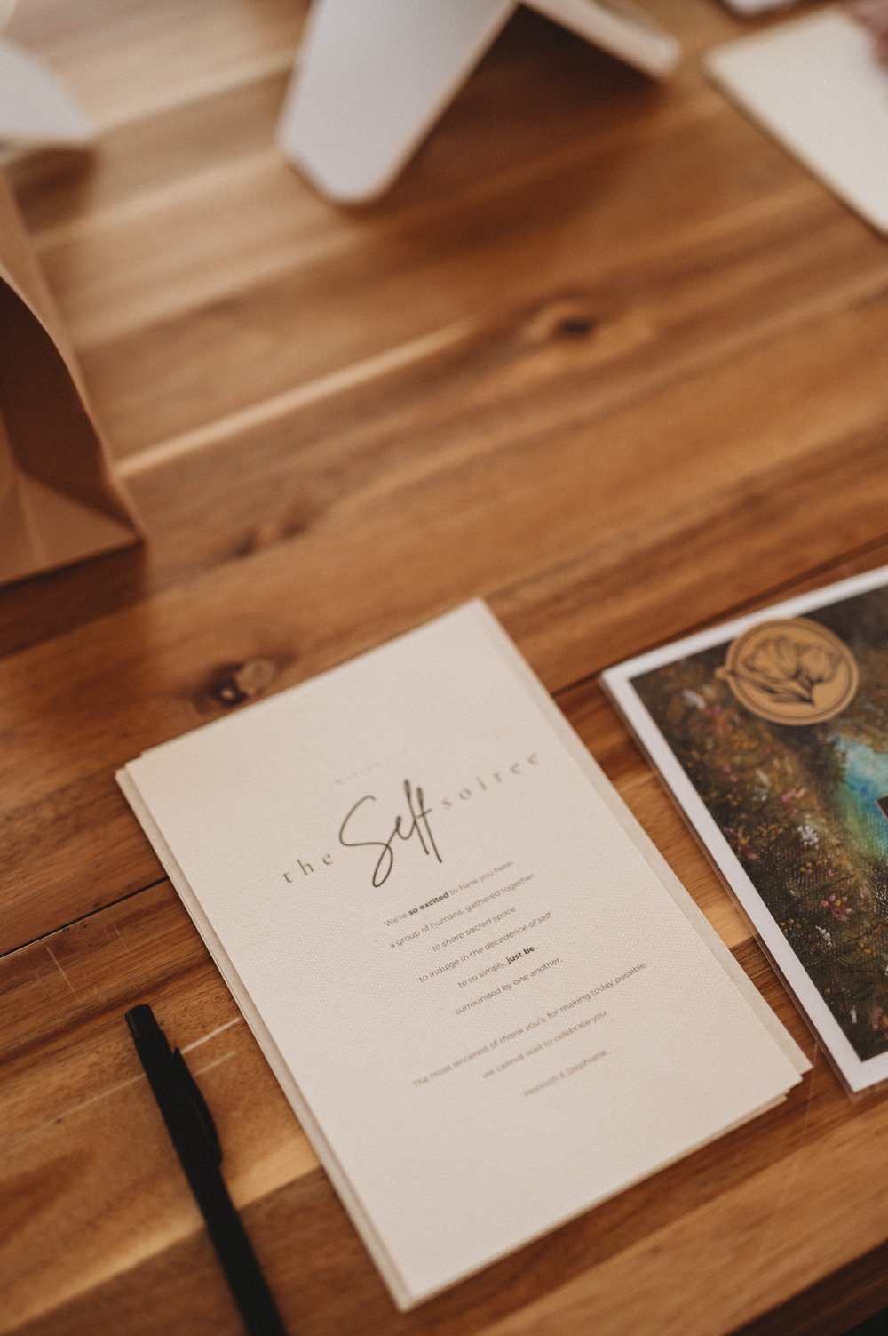 invitation on a table at Hannah Mac Studios
