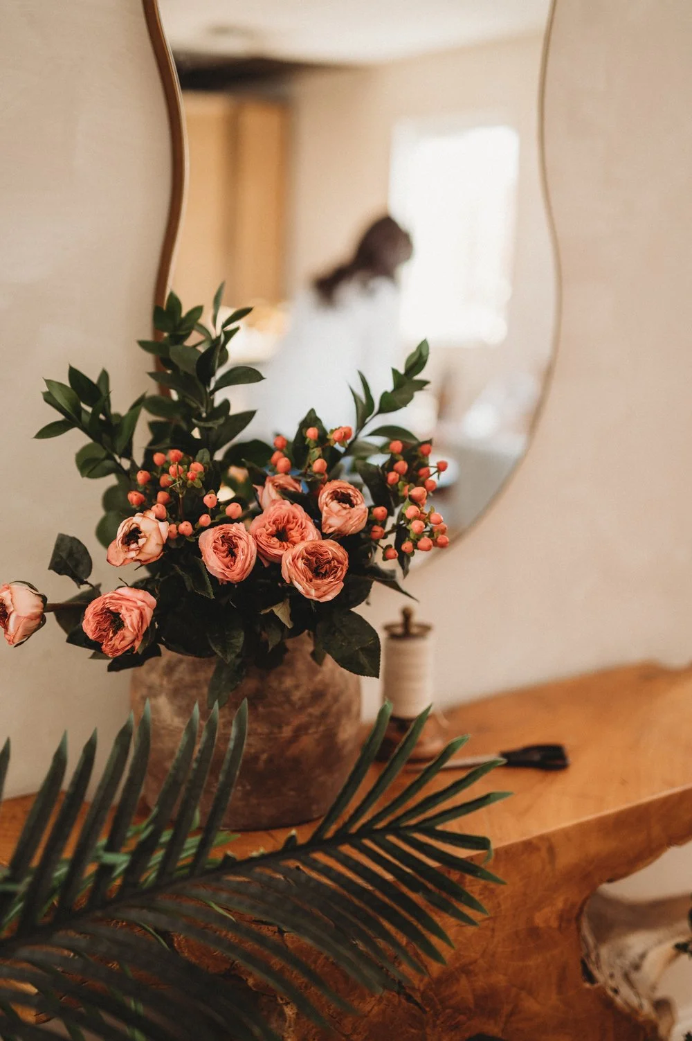 pretty flowers on table by Hannah Mac Studios