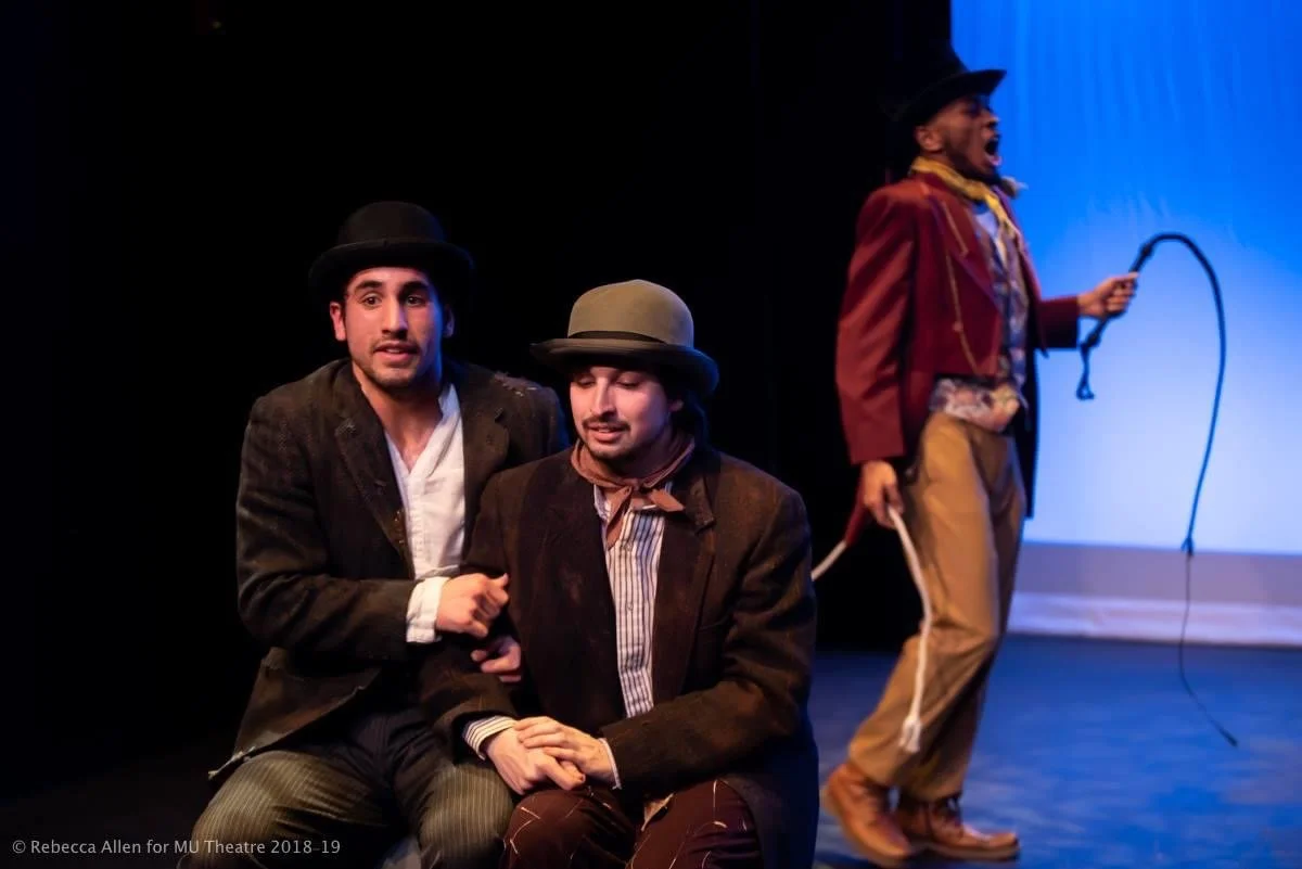 Didi and Gogo, fearing the crack of Pozzo's whip