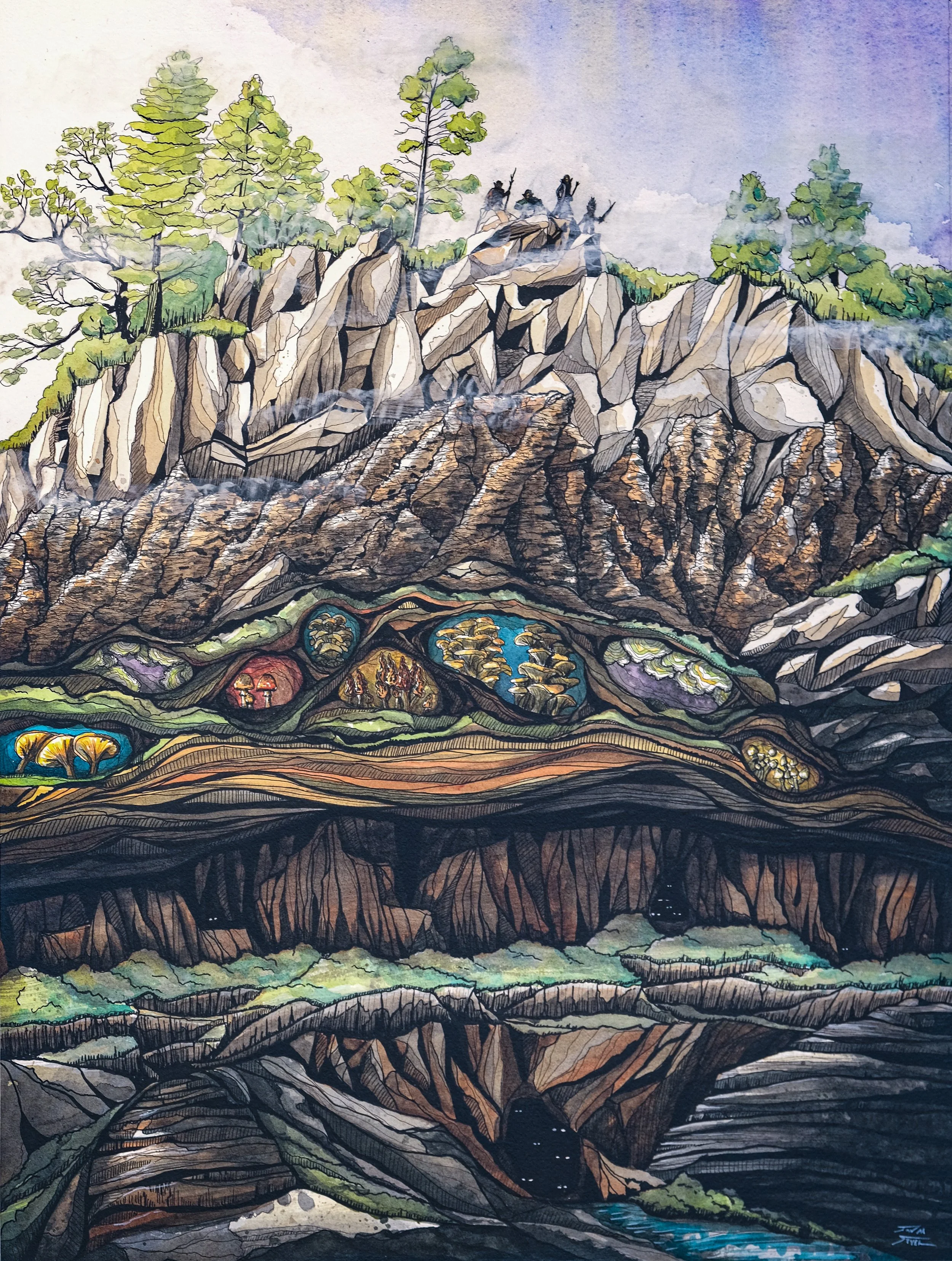 Descending Muran, 2025
Mixed media on panel
18"x24"