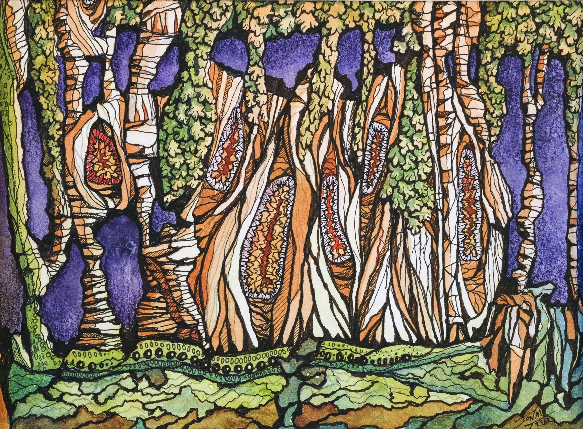 Deep Crystals, 2025
Ink and watercolor
7.5” x 5.5”