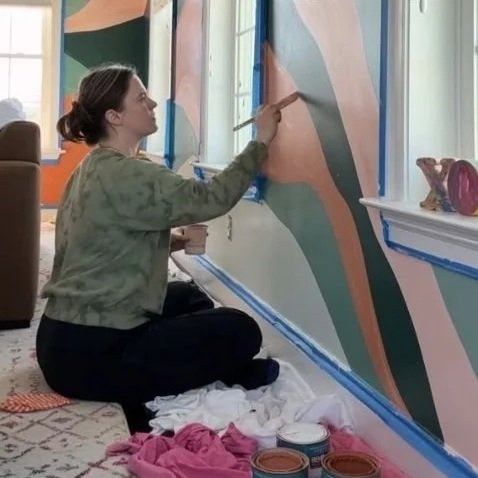 A Playroom Designed for Joy | Abstract Landscape Mural in Clarksville, Maryland