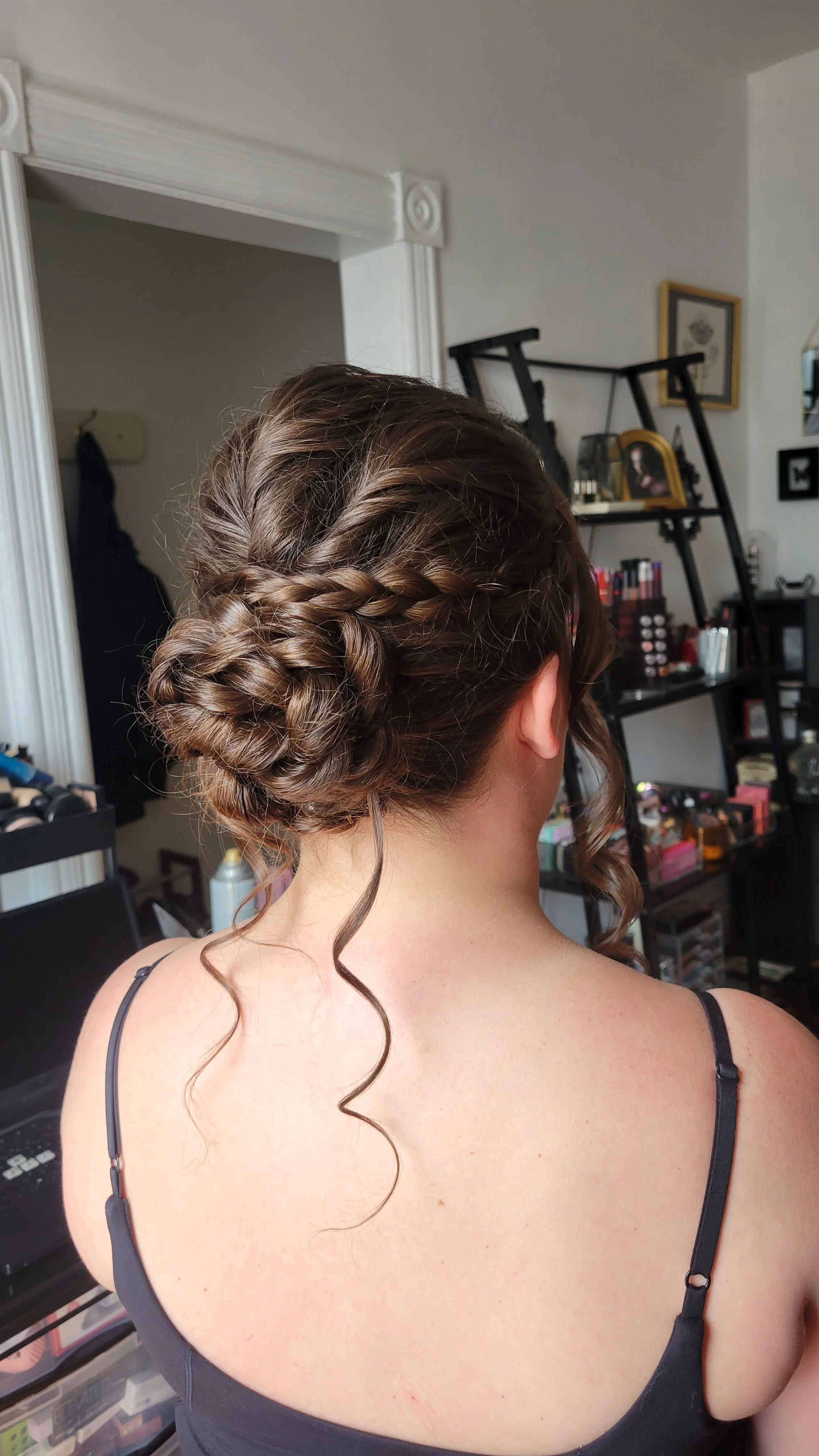 Bridal updo - low bun with braid