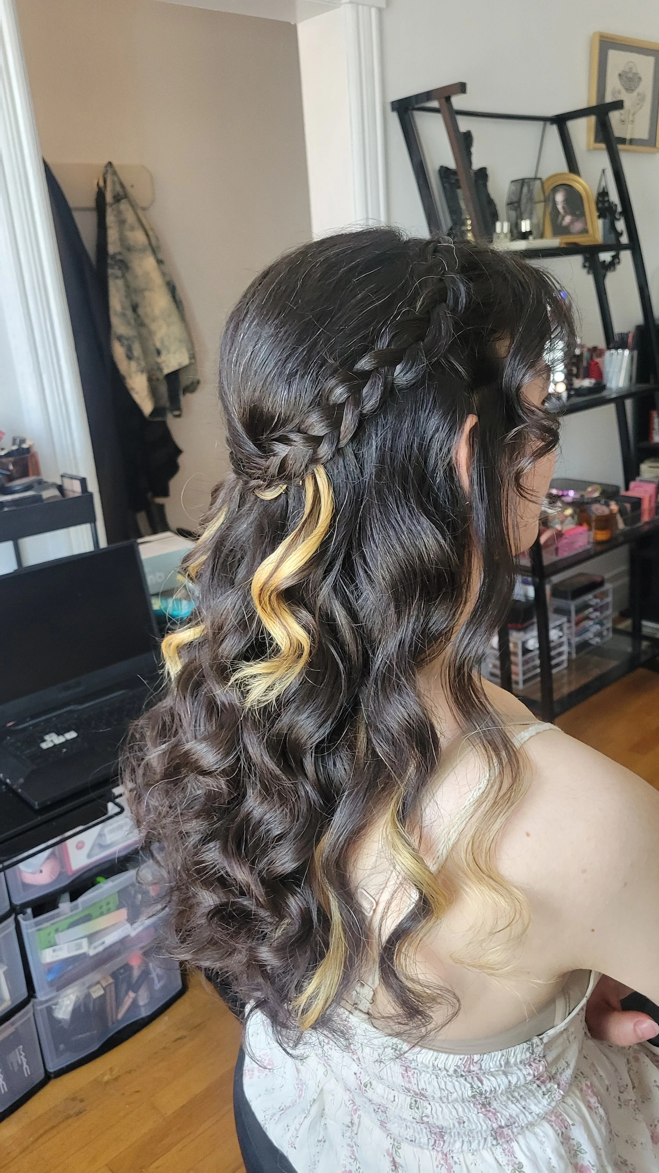 Bridal half updo with braid