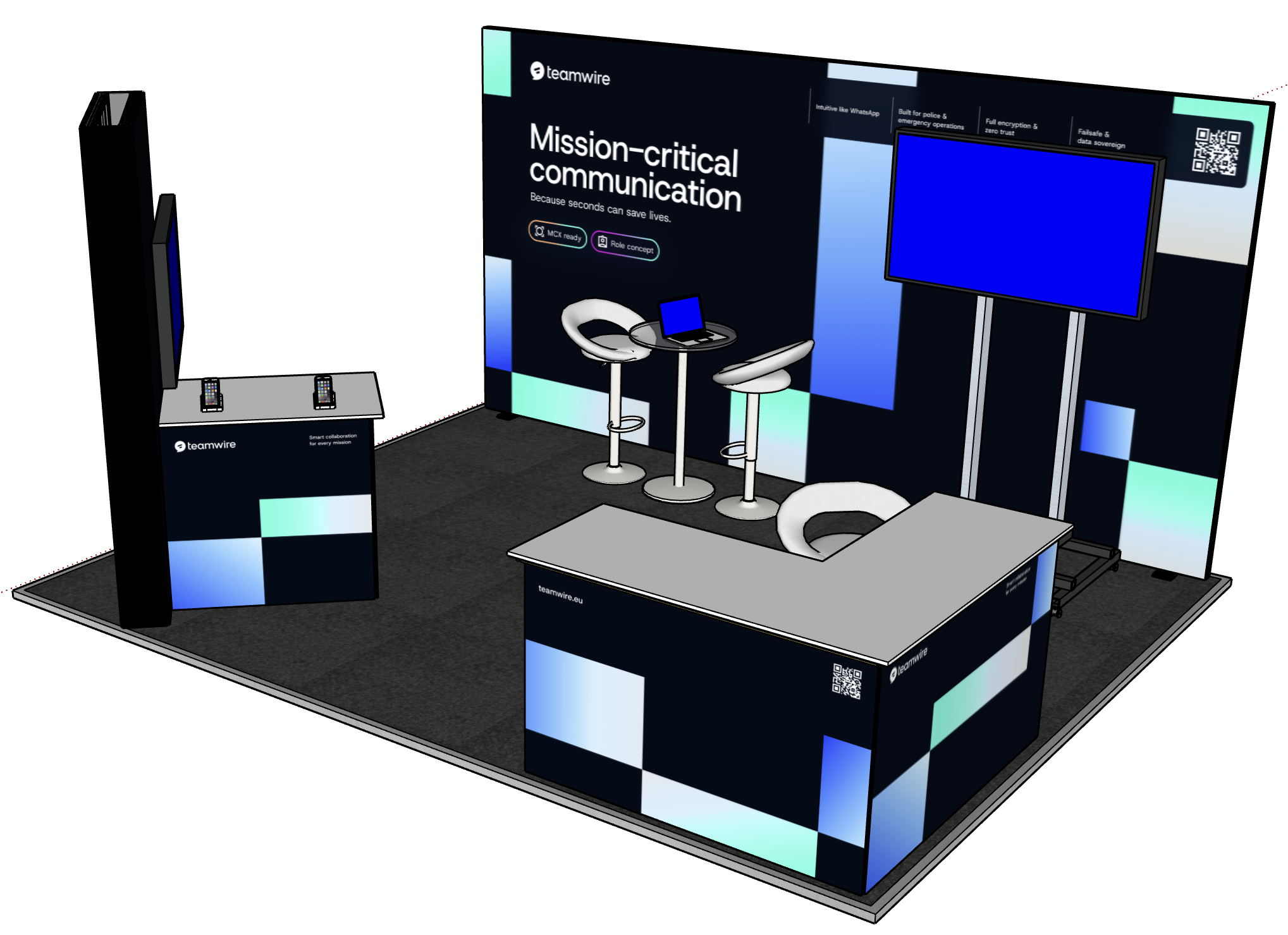 Teamwire Exhibition Stand - Ambien®360 Render