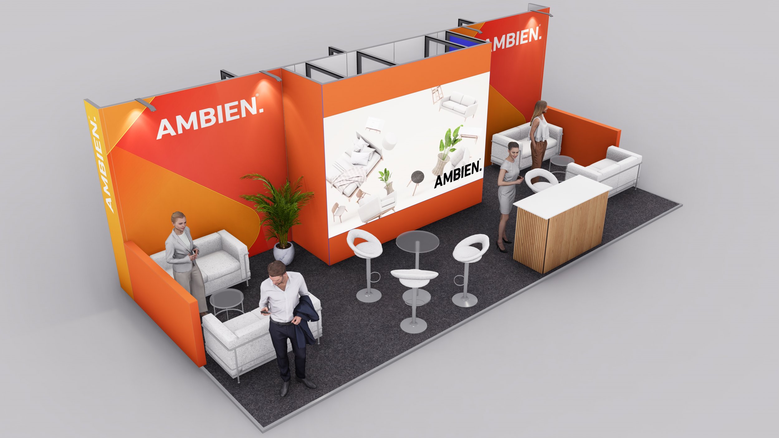 Pro Peninsula Exhibition Stand - 9m x 4m