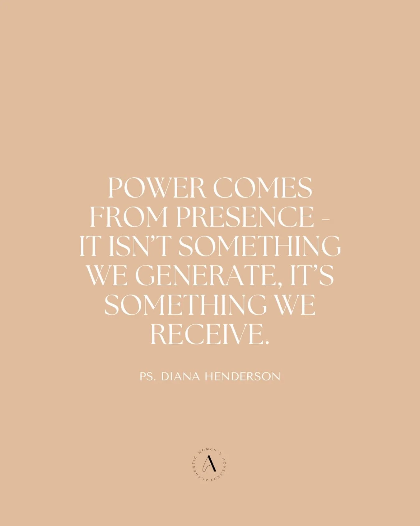 Power flows from His presence. We don&rsquo;t have to strive for it - we simply receive it. ✨