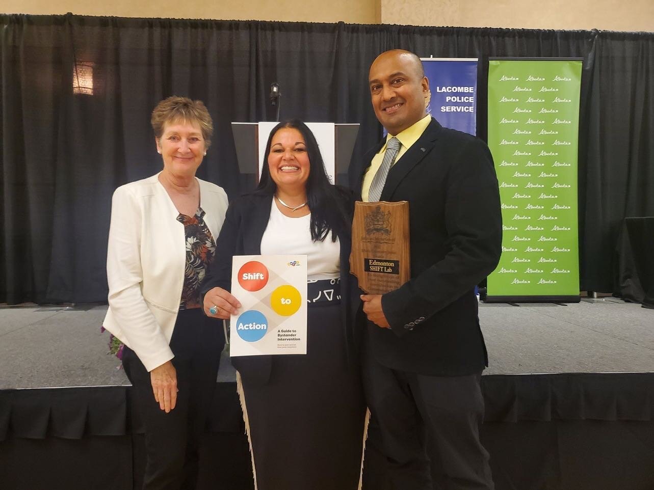 Last week the Edmonton Shift Lab received a Provincial Justice award for the anti racism work of this collective. 

Many thanks to Kate Gunn for the nomination. Sam Singh and Jodi Calahoo-Stonehouse took a road trip to Lacombe AB to receive the award