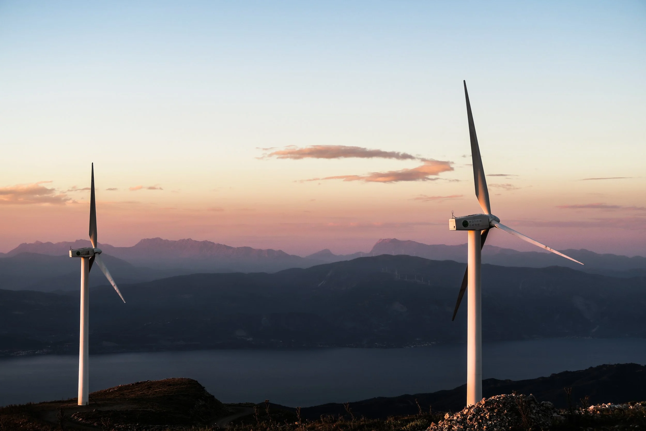 Turbine on hillside
