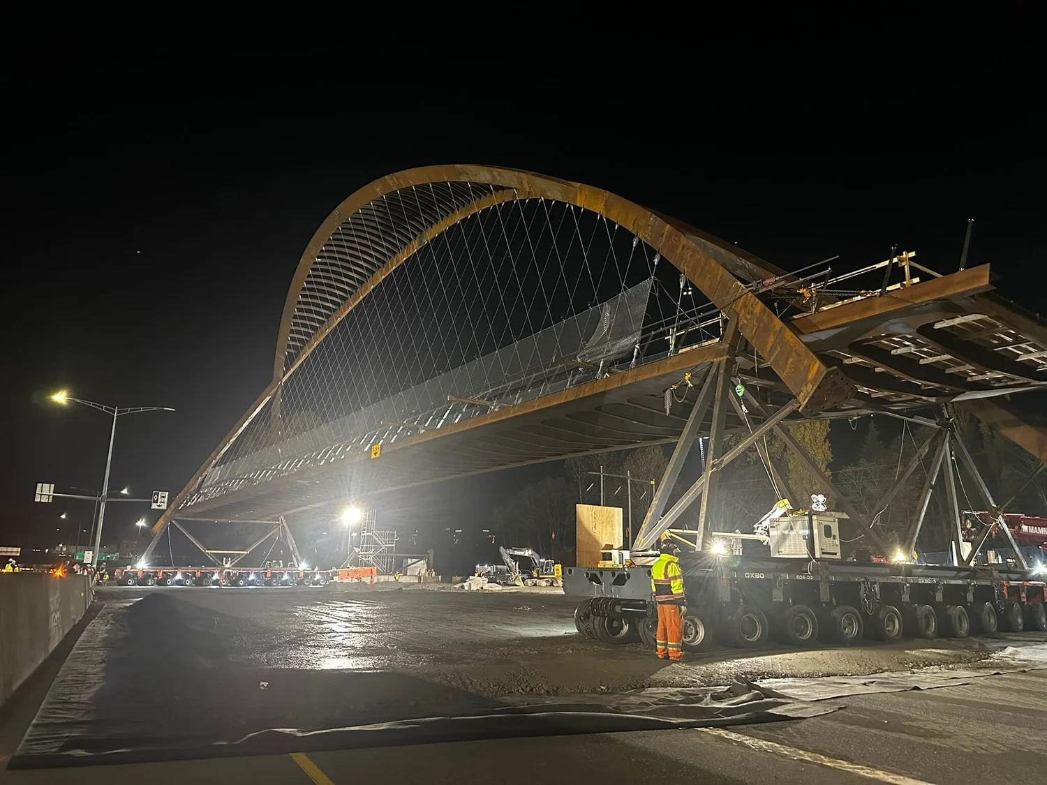Burnaby Pedestrian Bridge construction view