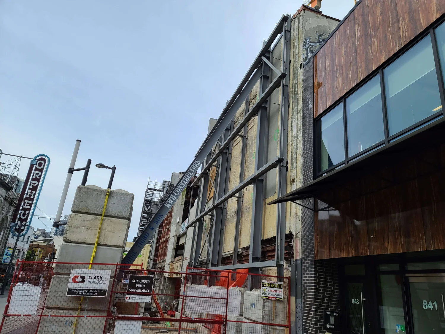 Preserved Coronet Theatre Art Deco façade during redevelopment