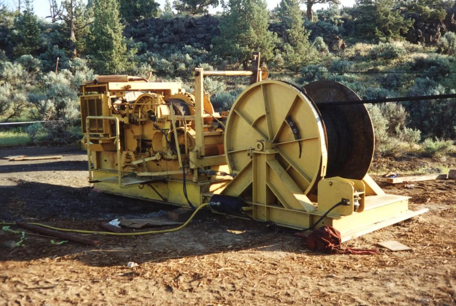 Sterling Creek Bridge winch pulling operation