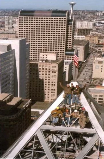 Starwood W Hotel — steel and glass pyramid rooftop