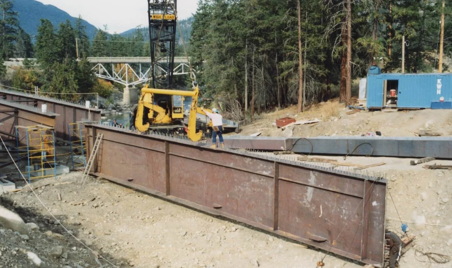 Sterling Creek Bridge launch over salmon spawning stream