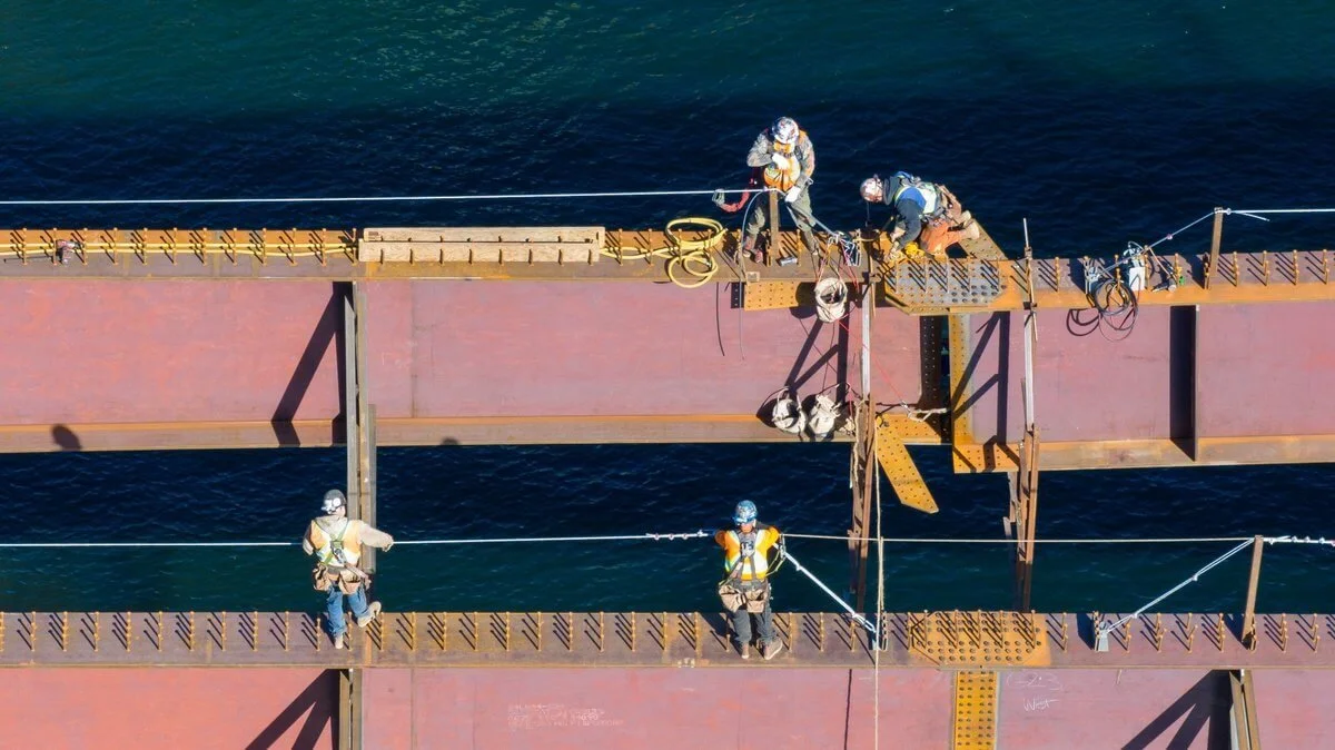 Bruhn Bridge construction progress aerial