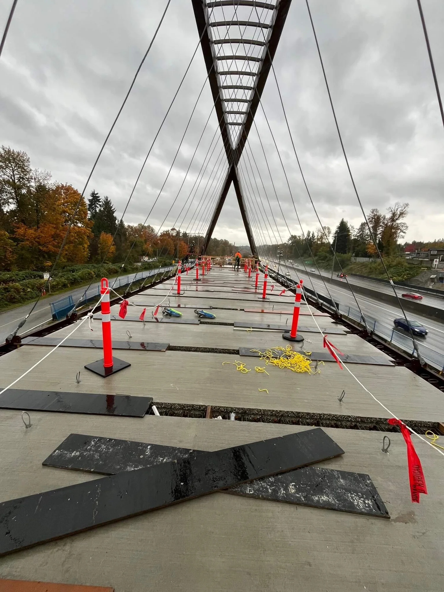 Burnaby Pedestrian Bridge field welding and assembly