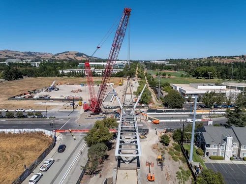 Bollinger Canyon Bridge — aerial completed structure