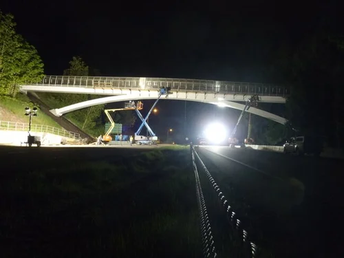 Pioneer Pedestrian Bridge night lighting