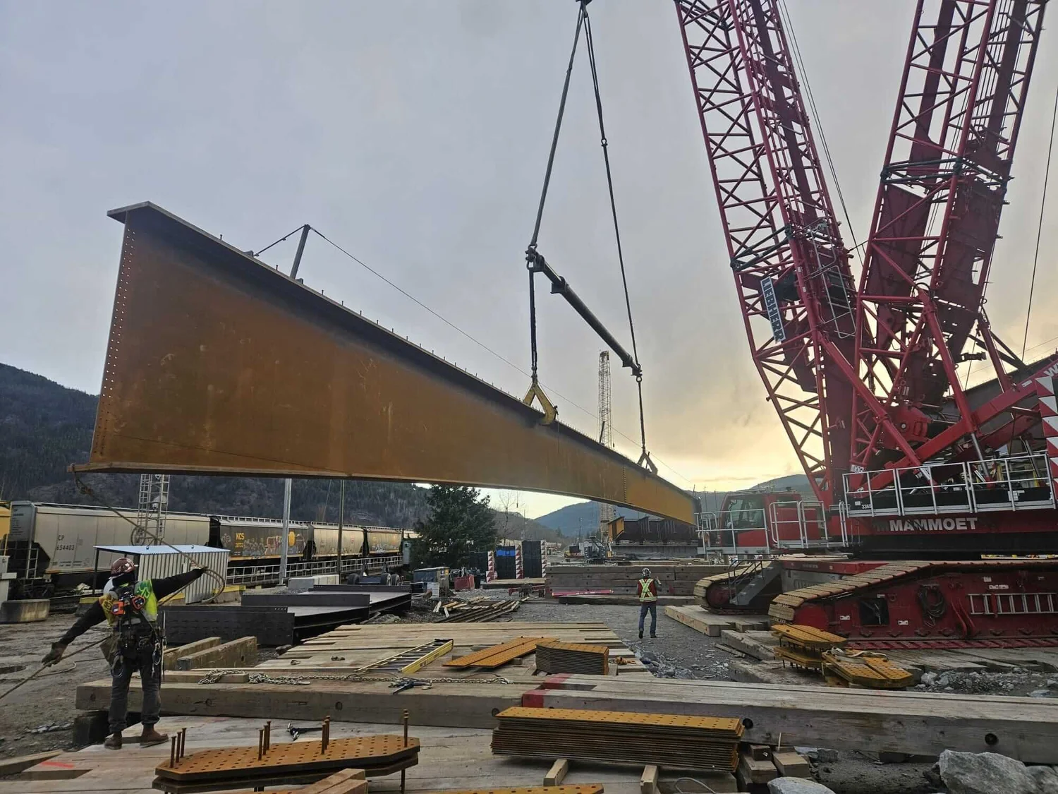 Bruhn Bridge girder erection