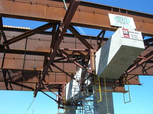 William R. Bennett Bridge — plate girder erection