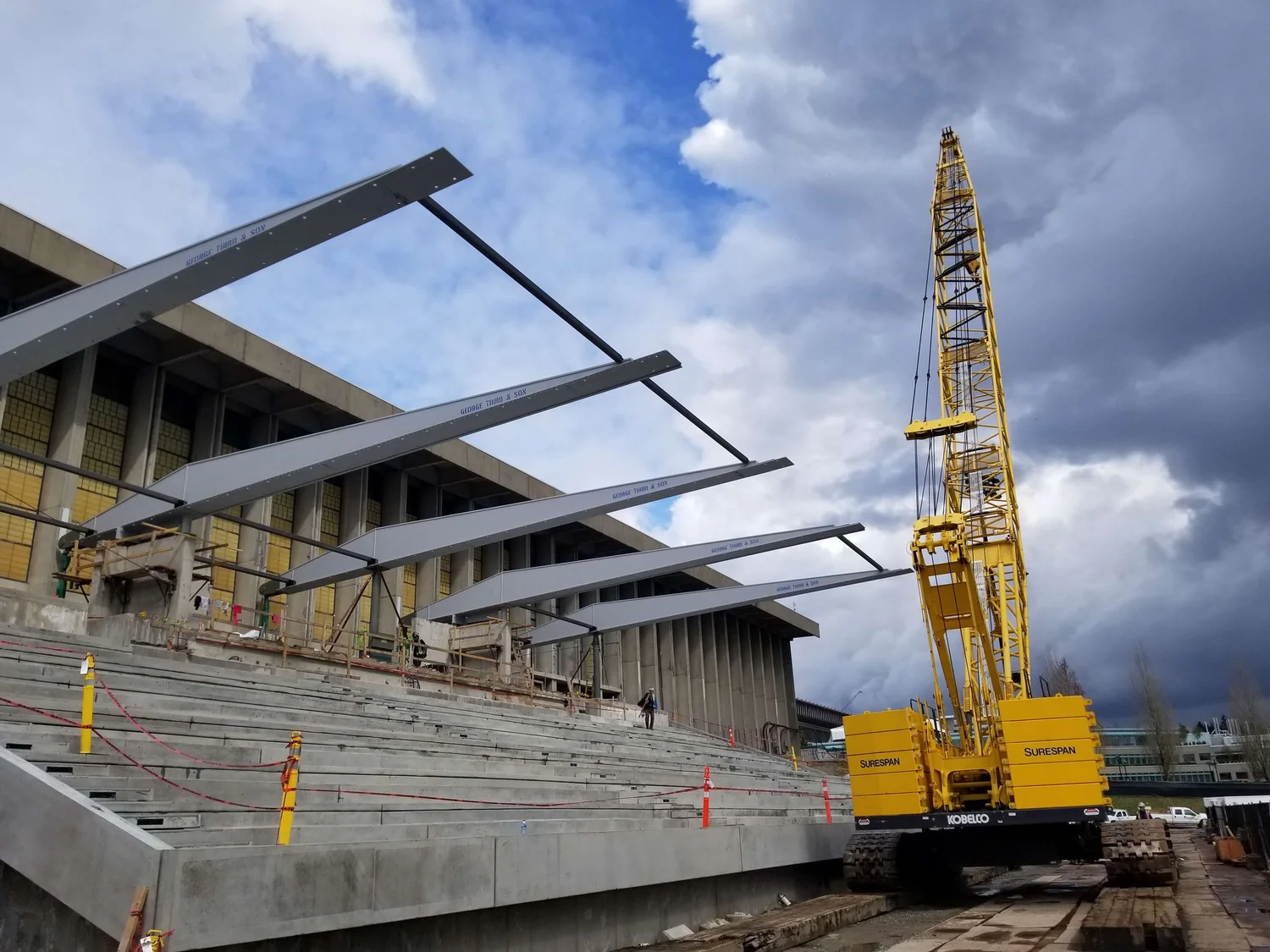 SFU Stadium Roof completed steel and CLT structure