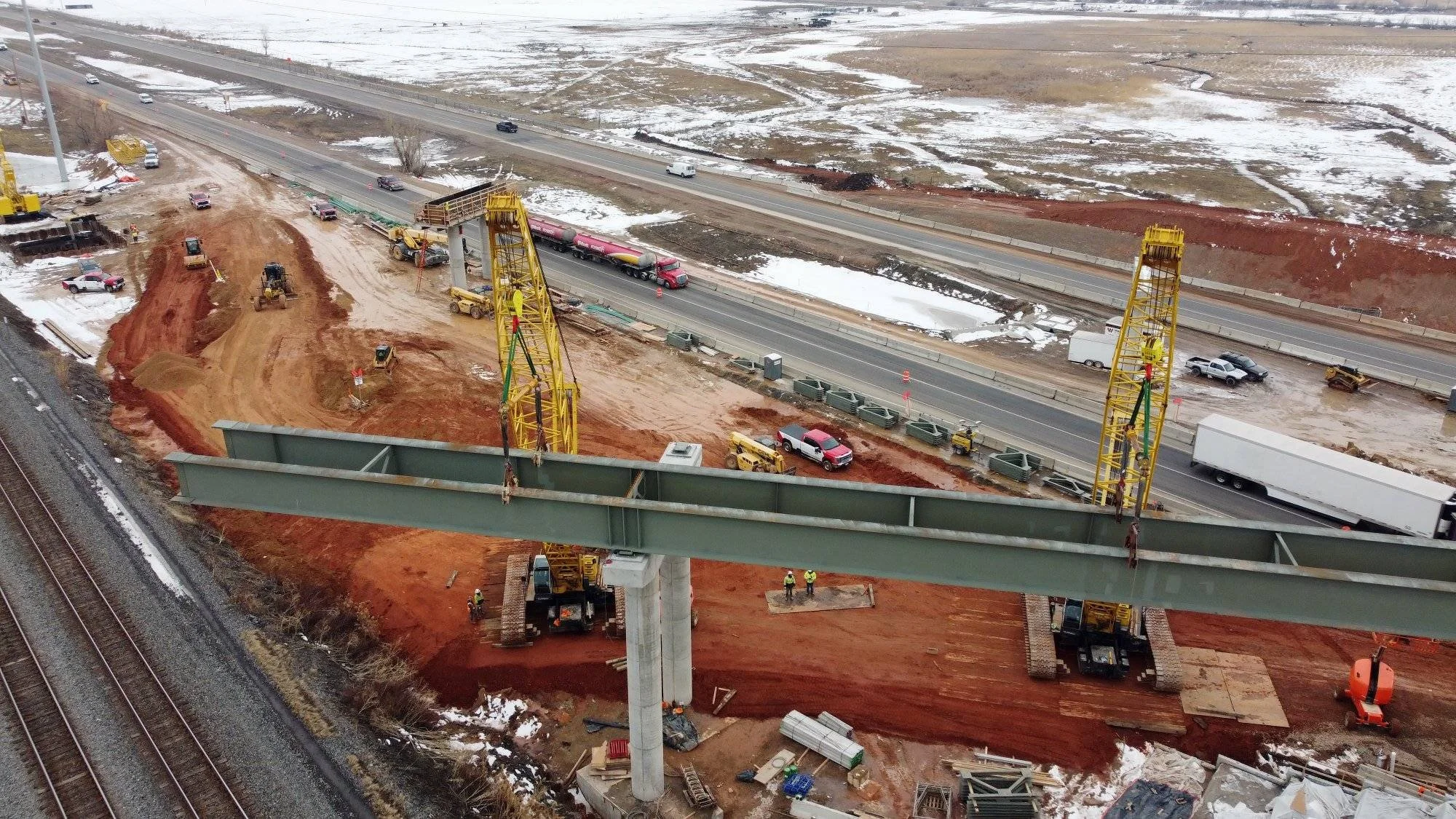 crane lift over highway