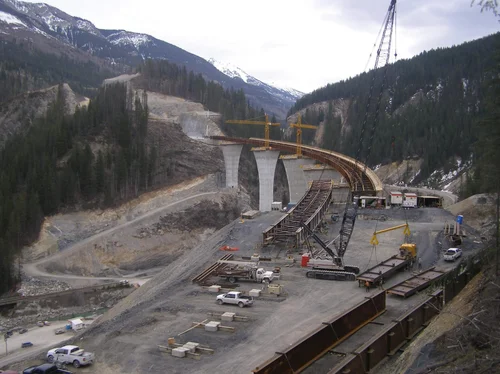 Kicking Horse Park Bridge — aerial view