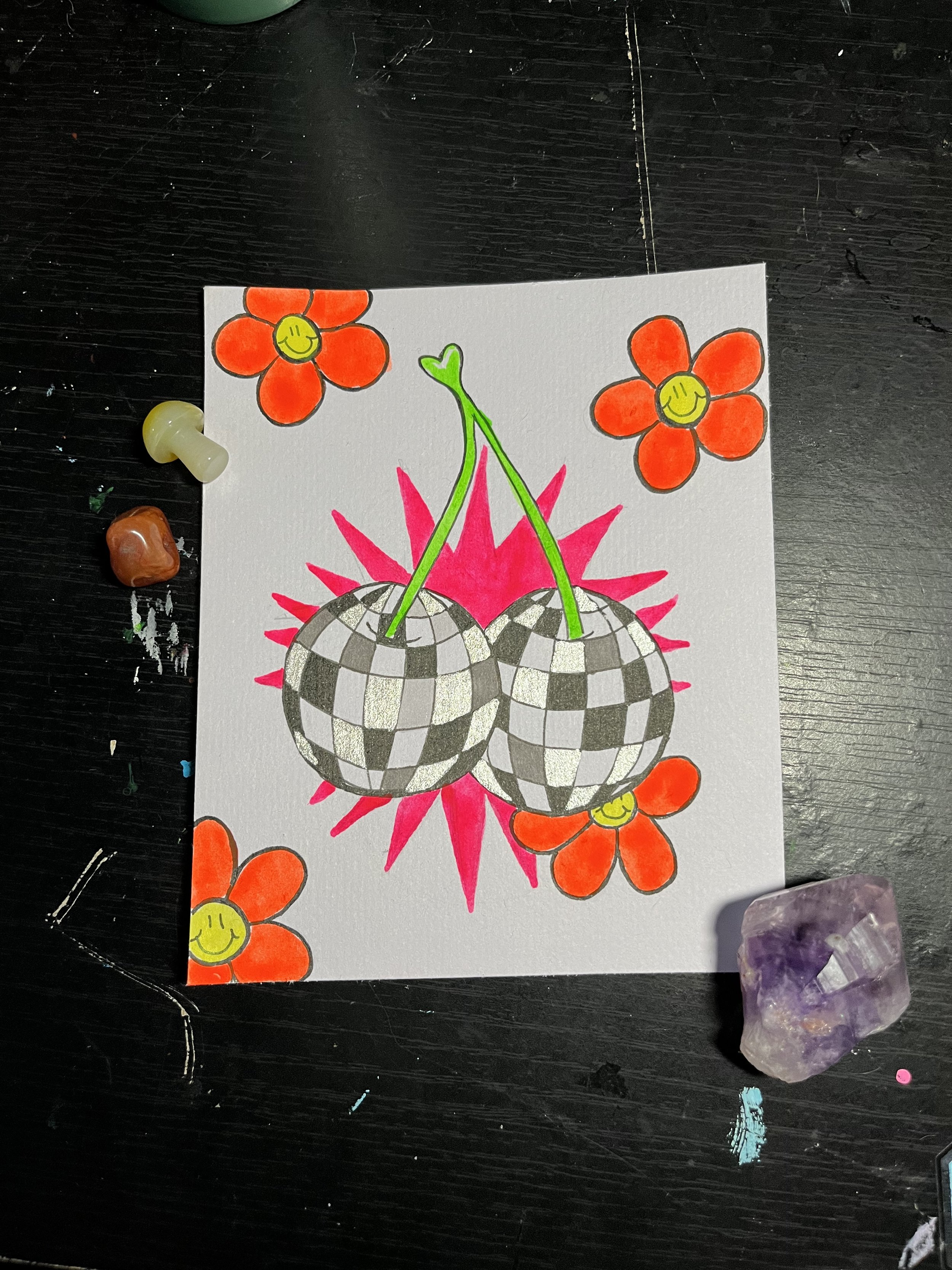 Disco Cherries, Original Painting