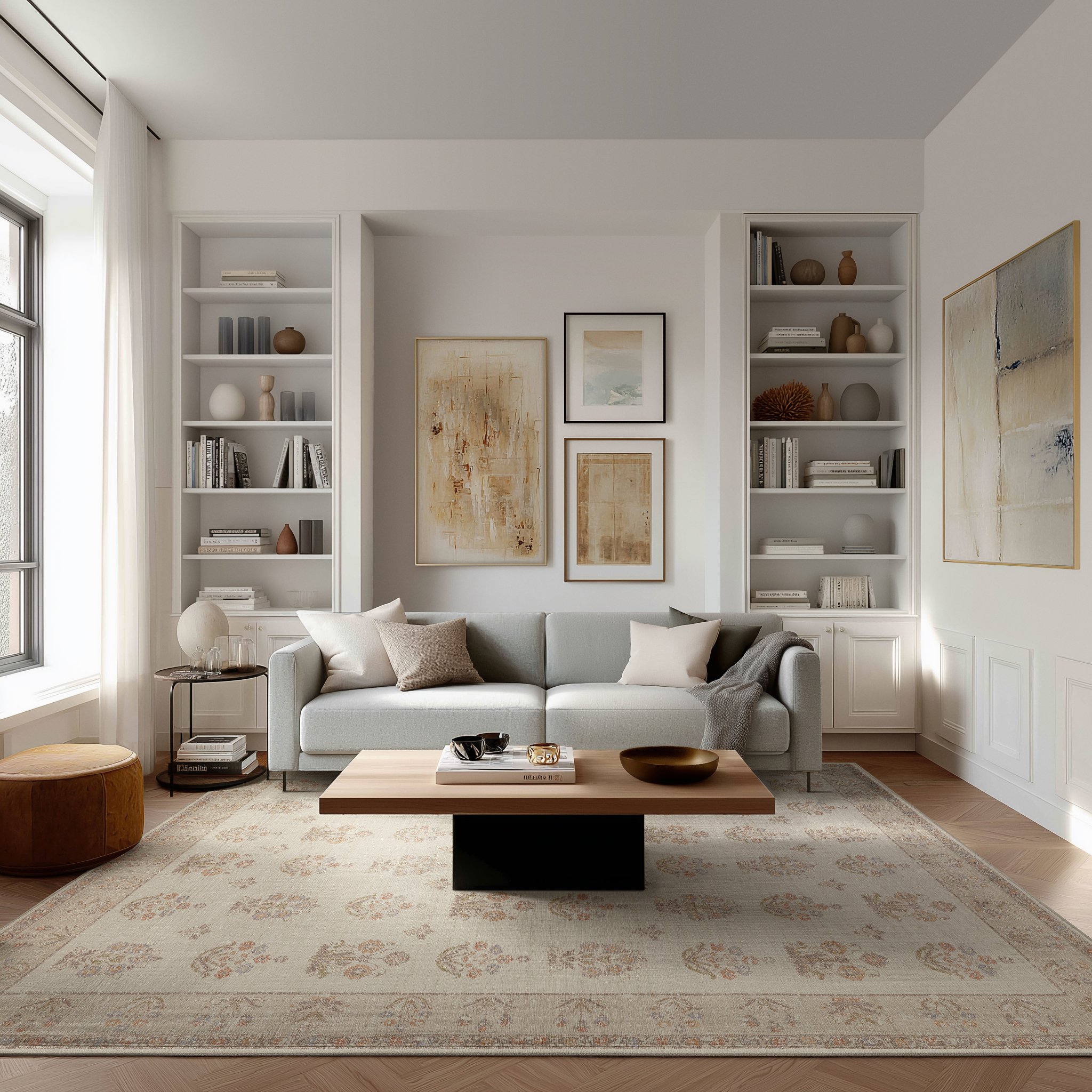 Tumble Rugs | Jasmine Linen/Brick