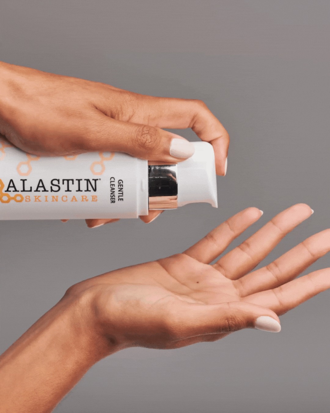 A gif of someone pumping Alastin Gentle Cleanser