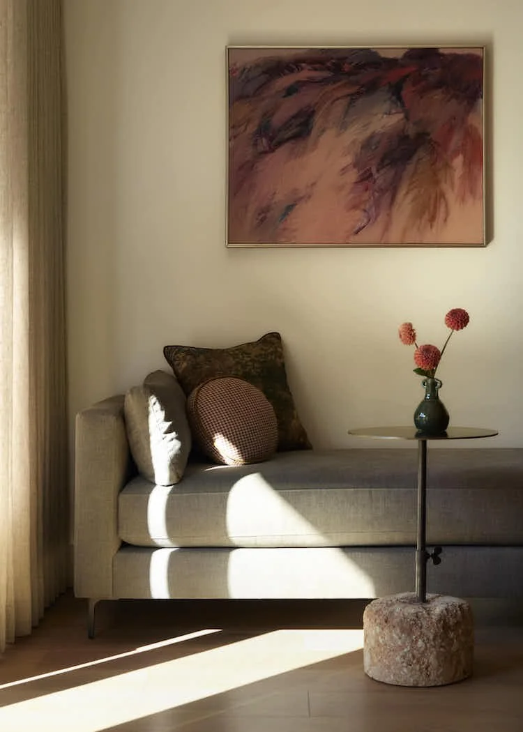 Original Mid Century abstract art in a Brooklyn interior