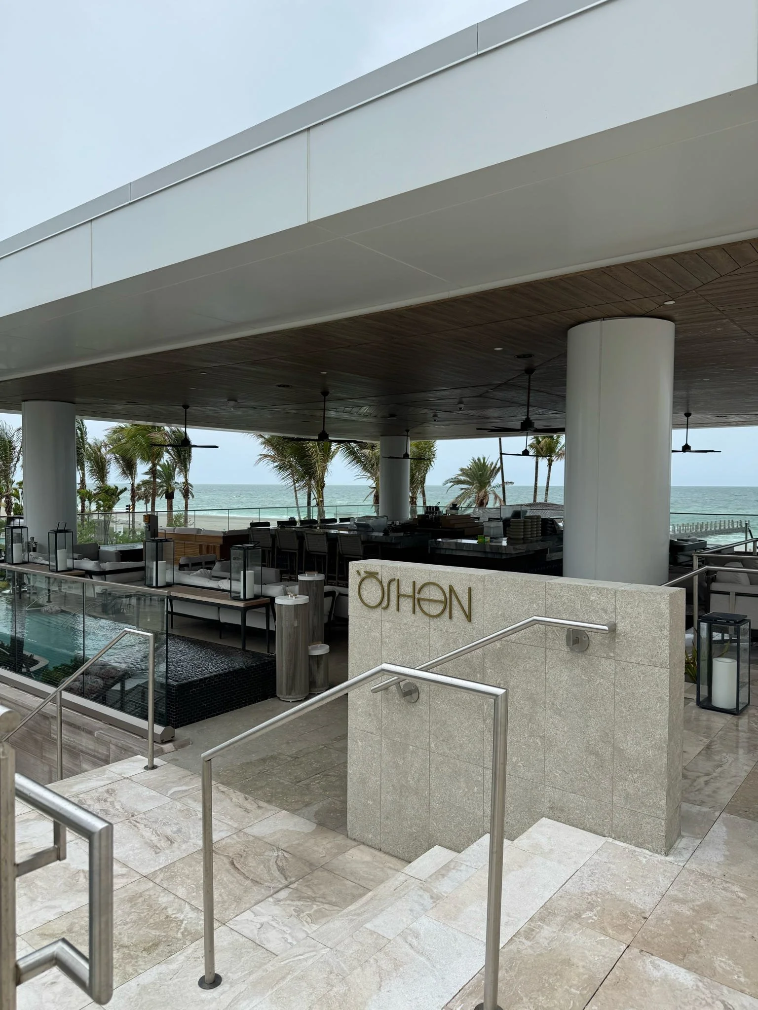 Oshen rooftop lounge at The St. Regis Longboat Key with Gulf views.