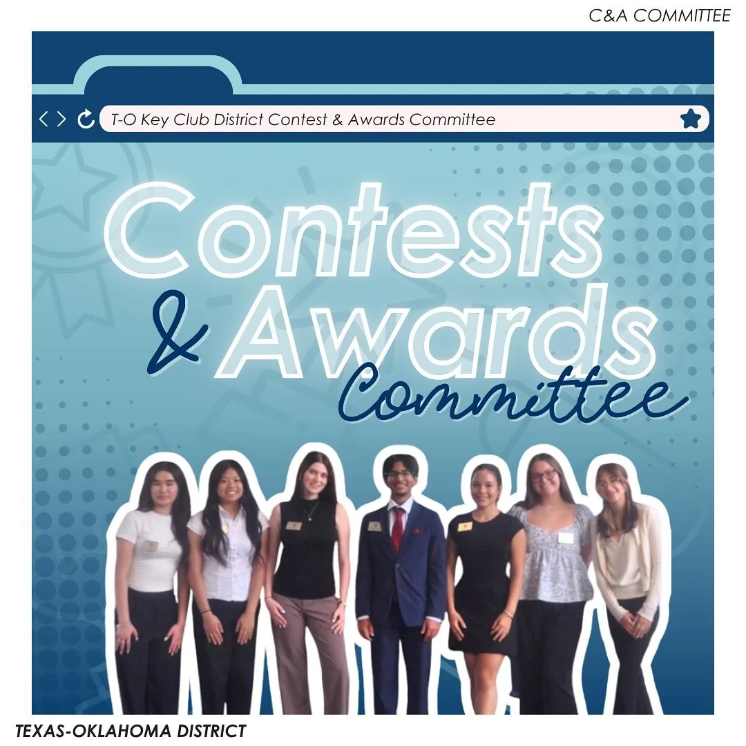 Meet the 2025-2026 C&A Committee! 🏆
—
T-O Staff Contact Information
District Governor - governor@tokeyclub.com
District Secretary - secretary@tokeyclub.com
District Treasurer - treasurer@tokeyclub.com
District Editor - editor@tokeyclub.c