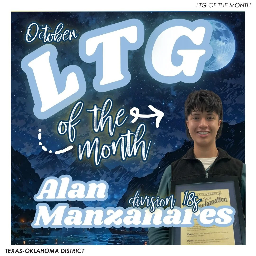 THROWBACK to our LTG of the month for October ! 🔭Congratulations to our Division 18 South LTG Alan Manzanares! ✨
&mdash;

T-O Staff Contact Information
District Governor - governor@tokeyclub.com
District Secretary - secretary@tokeyclub.com
District 