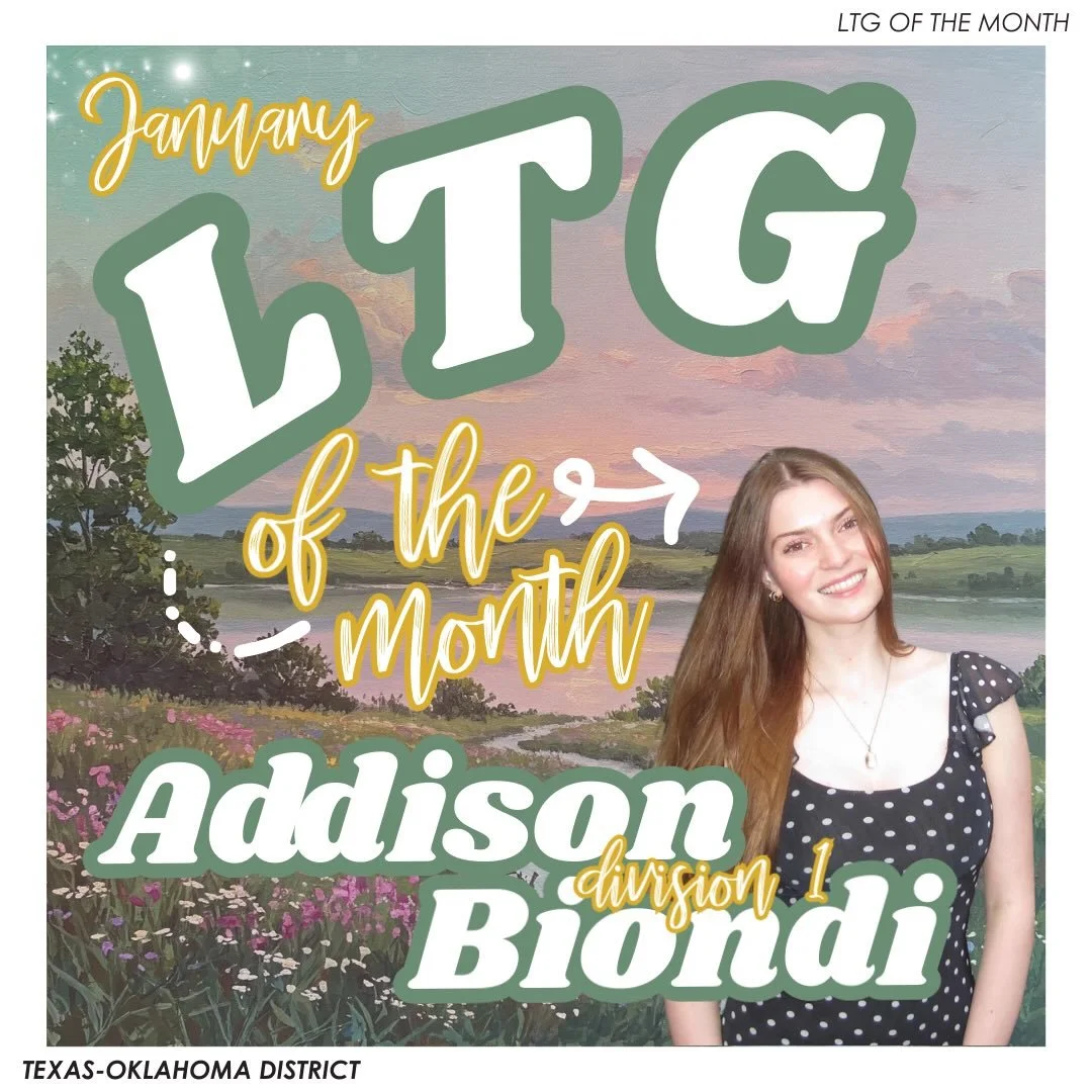 Meet our January Lieutenant Governor of the month, Addison  Biondi, for division 1! 🌟
&mdash;

T-O Staff Contact Information
District Governor - governor@tokeyclub.com
District Secretary - secretary@tokeyclub.com
District Treasurer - treasurer@tokey