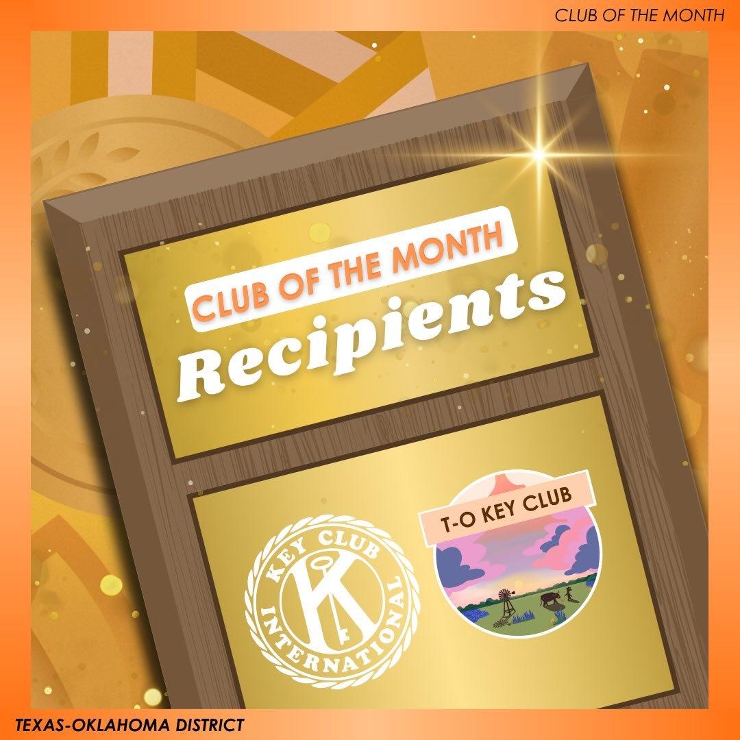 Hey T-O! We just wanted to take a moment and spotlight our club of the month recipients throughout the 25-26 service year! 🌟 Thank you for your incredible contributions to Key Club! 
&mdash;

T-O Staff Contact Information
District Governor - governo