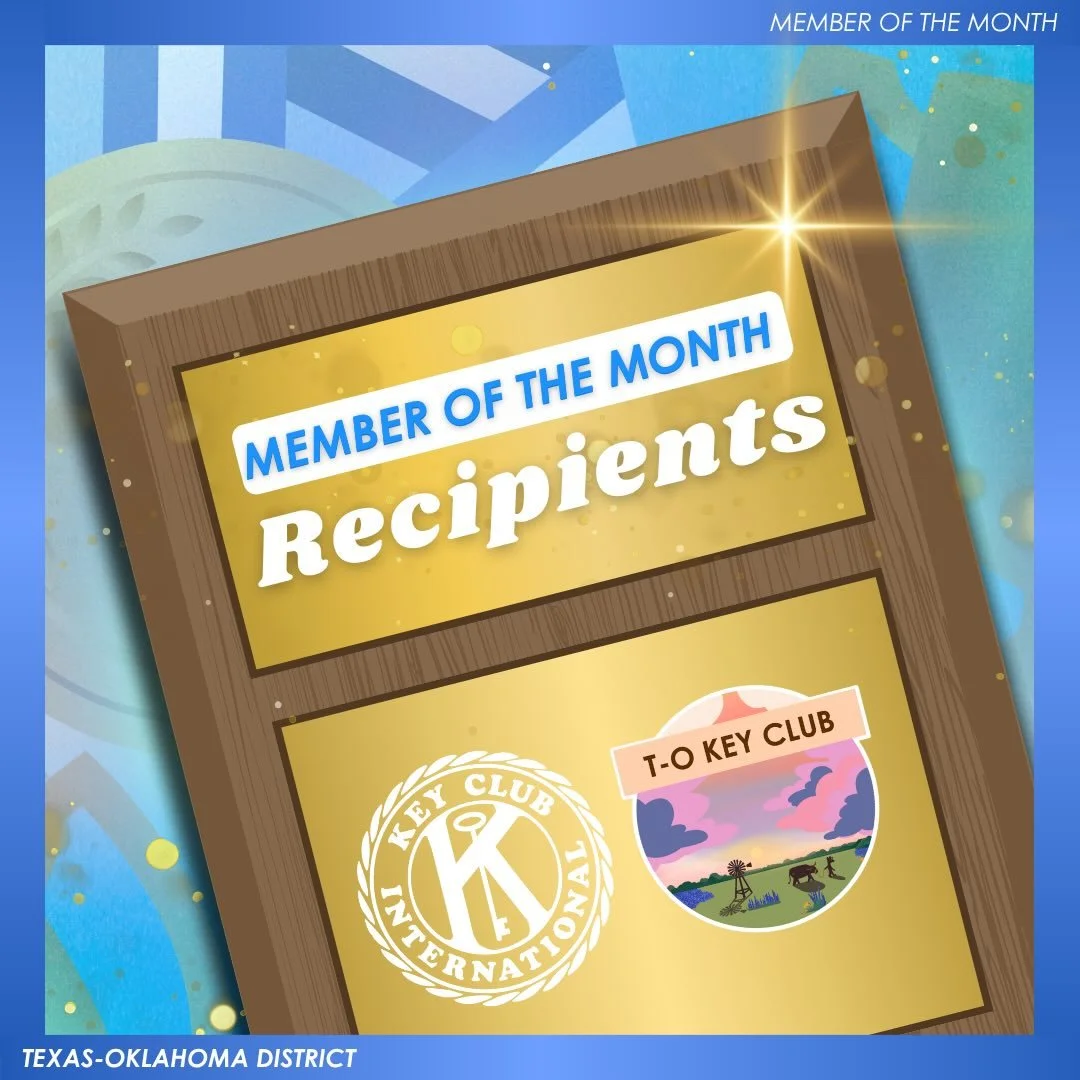 Hey T-O! We just wanted to take a moment and spotlight our member of the month recipients throughout the 25-26 service year! 🌟 Thank you for your incredible contributions to Key Club! 
&mdash;

T-O Staff Contact Information
District Governor - gover