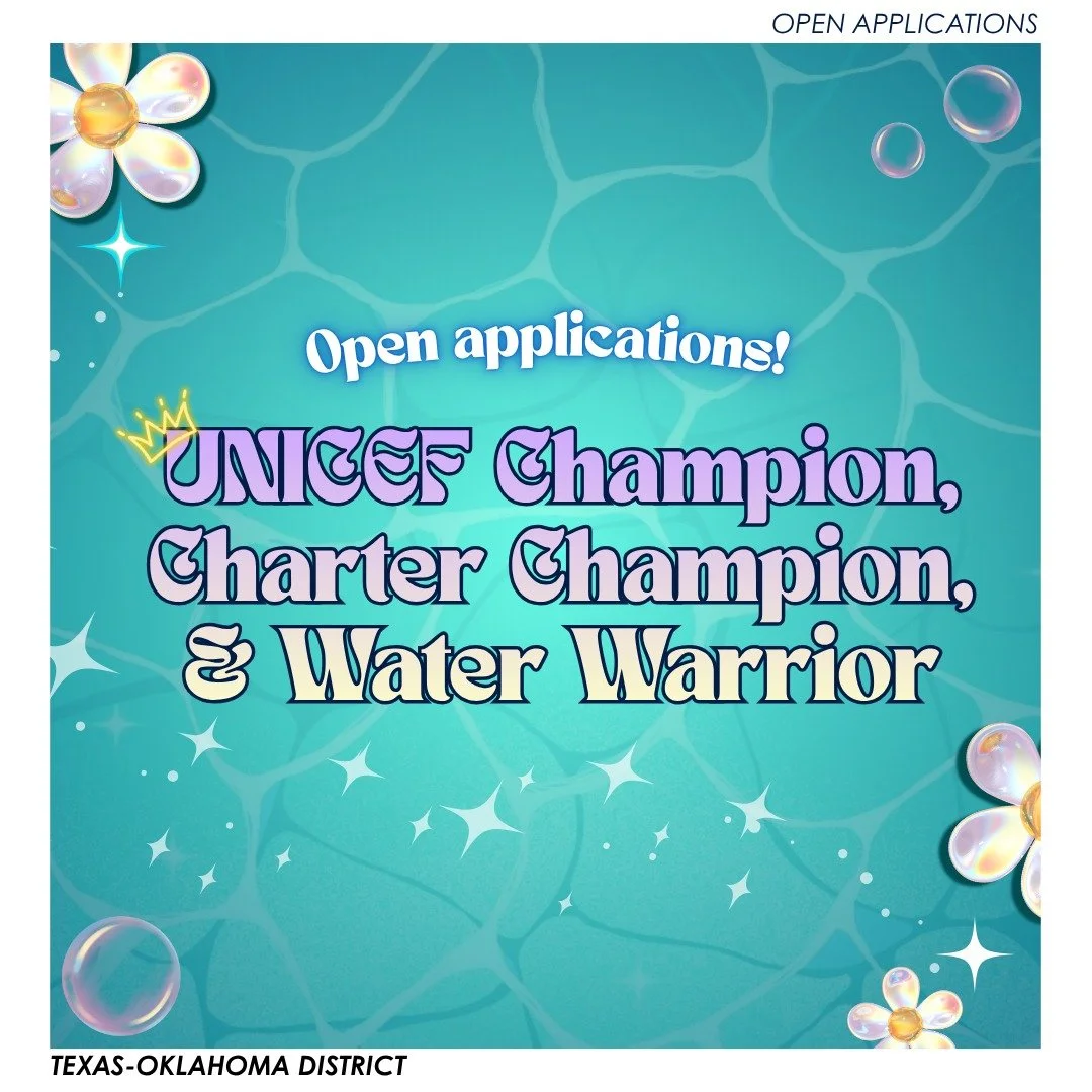Interested in running for higher office? Apply for these positions ASAP!! 👀👀
Both board members &amp; members are welcome to apply! :)

UNICEF Champion, Charter Champion, &amp; Water Warrior Application Link:
https://docs.google.com/forms/d/e/1FAIp