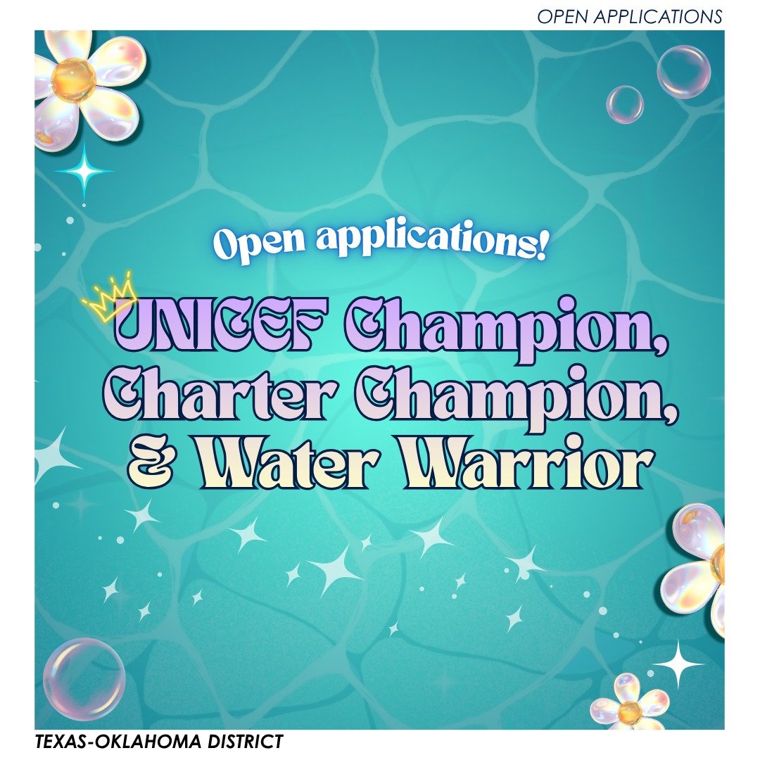 Interested in running for higher office? Apply for these positions ASAP!! 👀👀
Both board members &amp; members are welcome to apply! :)

UNICEF Champion, Charter Champion, &amp; Water Warrior Application Link:
https://docs.google.com/forms/d/e/1FAIp