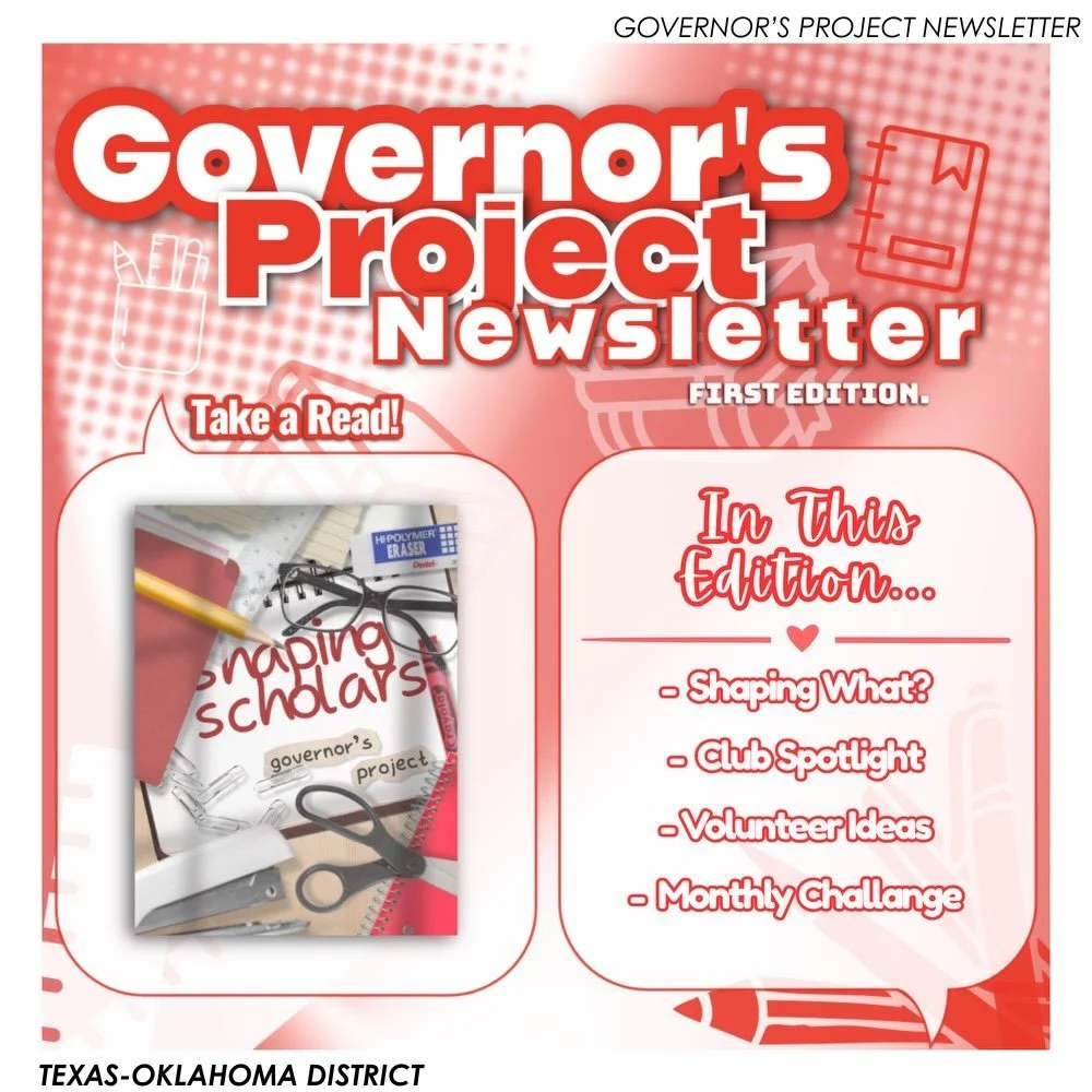 Governor&rsquo;s Project Newsletter First Edition RELEASED NOW!! 

Interested in getting involved? 👀✨
Check it out and learn how YOU can participate!

Link to Governor&rsquo;s Project Newsletter: https://drive.google.com/file/d/1M30cabWRnzS8YBnhqIlG