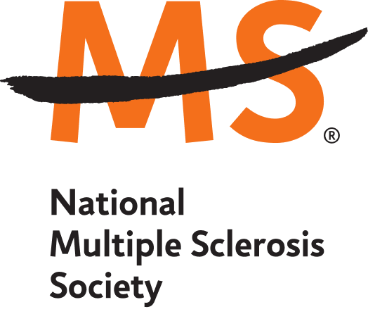 Logo of the National Multiple Sclerosis Society with large orange letters MS and black text underneath.