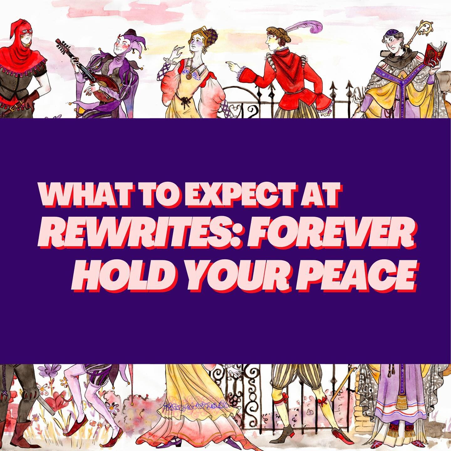REWRITES: Forever Hold Your Peace, is 90 minutes of polyamory romcom jukebox opera fun - no intermission.

Purchase your goodies at the start of the show and bring them into the theatre to enjoy - because it's much more fun to sip a beer and enjoy a 