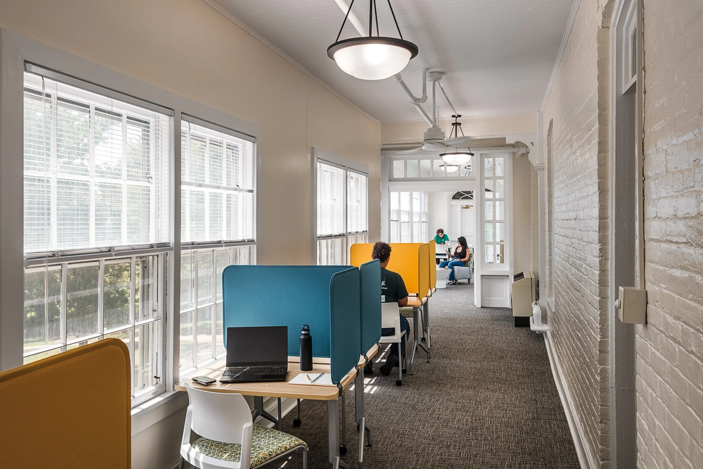 Interior view at Hollins West Dorm, highlighting [space/design feature] and the renovated student living environment. COmpleted by CPL Architectue and photographed by Lange Photo Studio. 