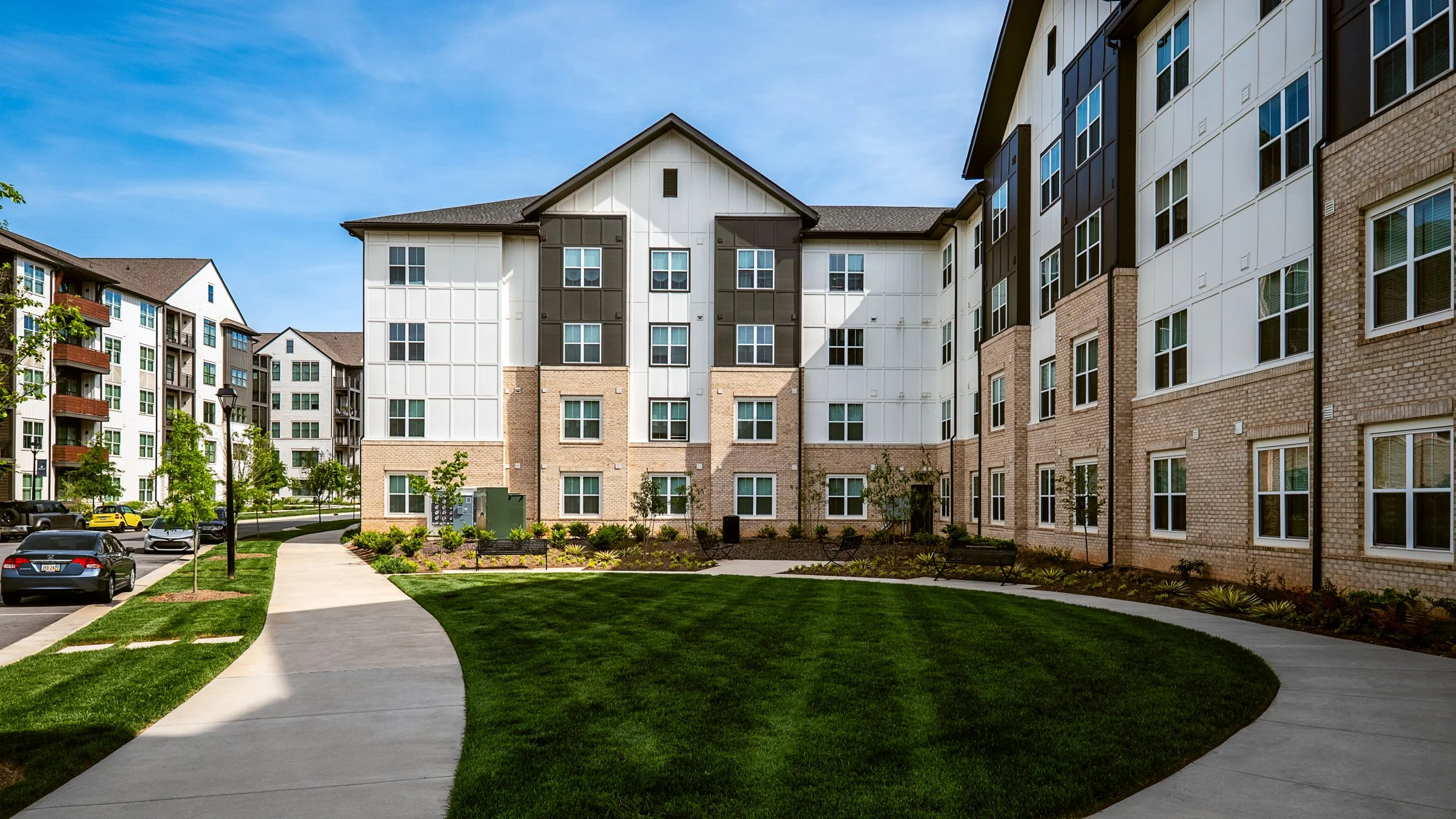 Multi-family affordable housing design in Charlotte, NC – architectural photography by Lange Photo Studio featuring design by Neighboring Concepts.