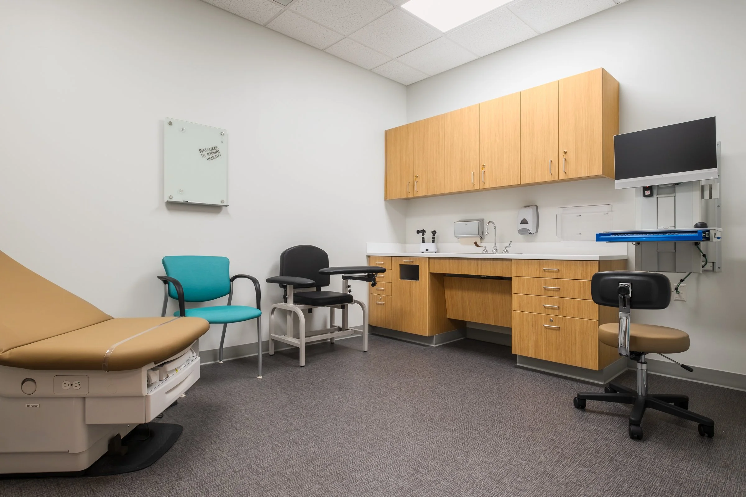Atrium Health Clinic in Charlotte, NC – architectural photography by Lange Photo Studio featuring design by Neighboring Concepts
