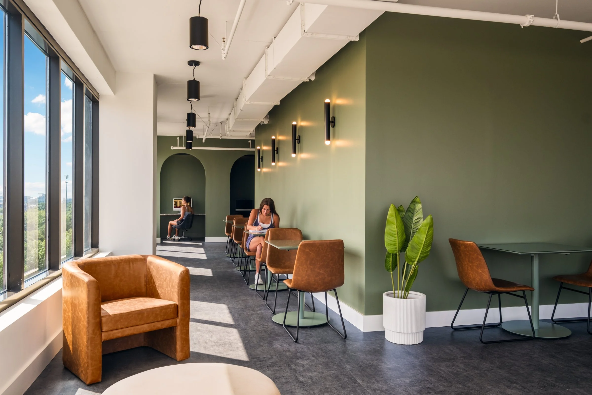 Architectural and lifestyle photography by Paul Lange of Lange Photo Studio, showcasing Gateway 737, a 940-bed student housing community near the University of South Carolina. The series captures the building's modern design, vibrant communal spaces,