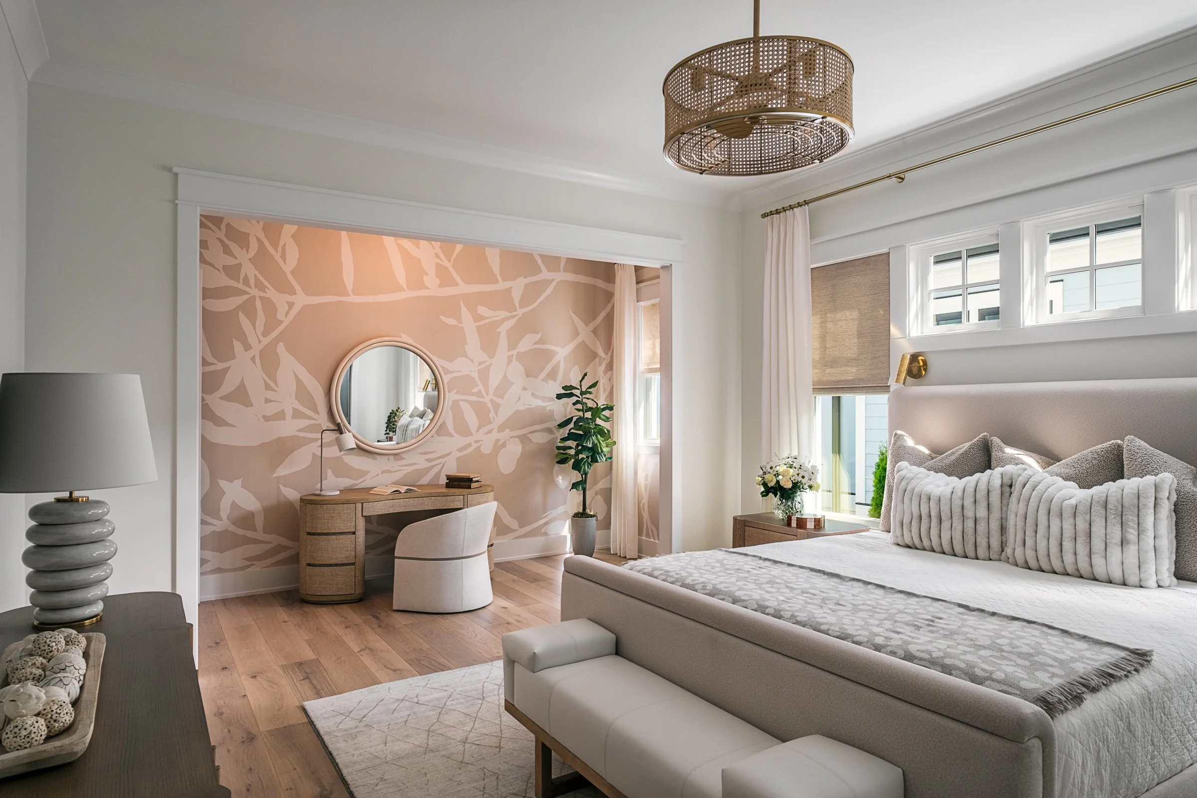 Dwelling Place Interiors luxury residential interior design project featuring a custom kitchen renovation, high-end cabinetry and millwork, detailed tilework, beautifully designed bathrooms, living spaces, bookshelves, and outdoor living areas, photo
