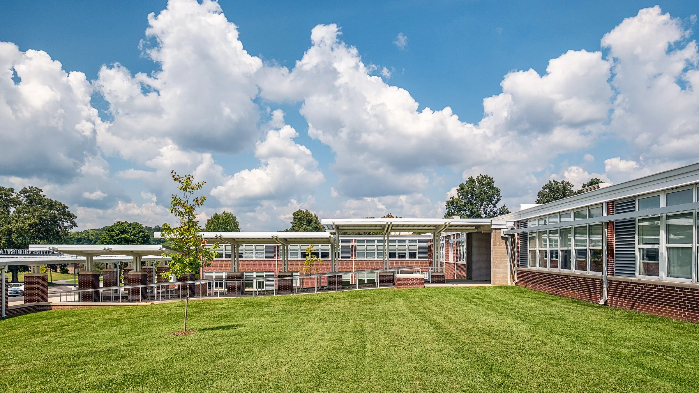 Interior view at Tri-cities Christian academy, highlighting [space/design feature] and the renovated student living environment. Completed by Johnson Architectue and photographed by Lange Photo Studio. 
